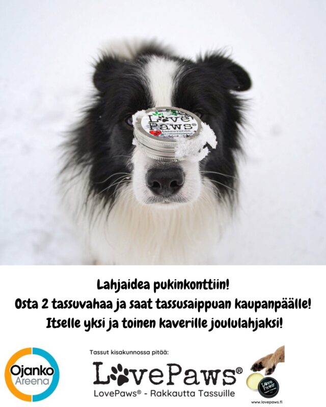 Nyt  mahtava tarjous pukinkonttiin!Osta 2 tassuvahaa ja saat tassusaippuan kaupanpäälle - toinen vaikka kaverille lahjaksi!Pakkasillahan tassuja kannattaa vahata ennen lenkkiä, niin saa parhaan suojan. Säännöllinen huolto on muutenkin tärkeää, sillä karheat ja kuluneet tassut palelevat herkemmin!Jos tassuvahaa laittaa tassukarvoihin, se ehkäisee myös lumipaakkujen tarttumista ❄️@lovepaws_official
www.rakkauttatassuille.fi