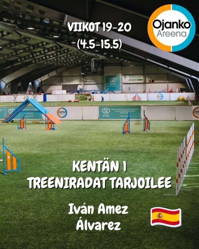 Kesäkausi käynnistyy Ojanko Areenalla kovalla tasolla! ☀️🐾Kesän ensimmäinen valmi rata on kohta testissä, ja sen on suunnitellut espanjalainen tuomari Ivan Amex Alvarez – monille meistä tuttu MJK 2 ‑karsinnoista.Luvassa on varmasti haastetta ja flow’ta, kun maajoukkuekarsinnoista tuttu tuomari on ollut ratapiirtimen varressa.Tästä erinomainen startti kesään! 💪🔥Irtovuoroja voi kysellä varaukset (at)ojanki.fiYhteistyössä@elainklinikkaavec