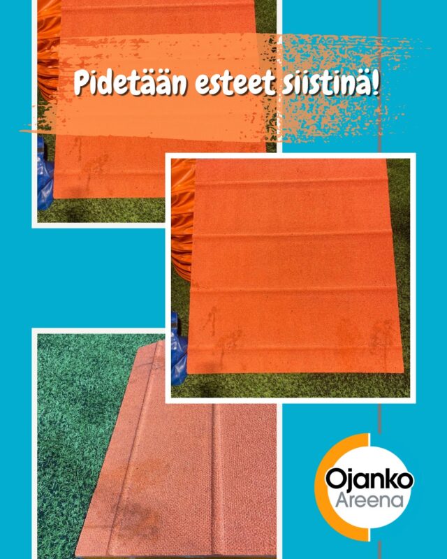 Etusivu 8 Pidetään yhdessä Ojanko siistinä!Pissatathan karvakamut ennen halliin tuloa ja jos vahinko sattuu, niin ovien vieressä on siivousvälineet. On todella ikävää, että esteet näyttävät tältä 😔Muistathan:🫶 Tavarat paikalleen: Käytön jälkeen treenivälineet omille paikoilleen, jotta seuraava treenaaja löytää ne helposti. Nettisivuilta löydät estelistat!🫶 Ruokapalkka kontakteilla: Märkäruuan levittäminen kontaktipinnoille on kielletty, pidetään esteet siisteinä ja kilpailukuntoisina.🫶 Pissa- ja kakkavahingot: Ulkoiluta koirat ennen treenejä ja siivoa vahingot, jotta halli pysyy siistinä. Yhteistyökumppanimme Hauska tarjoaa ilmaiset koirankakkapussitPidetään yhdessä halli huippukunnossa! Iloisia talvitreenejä kaikille ❄P.S täältä löydät hallin säännöt: https://ojanko.fi/hallin-saannot/Yhteistyössä @elainklinikkaavec